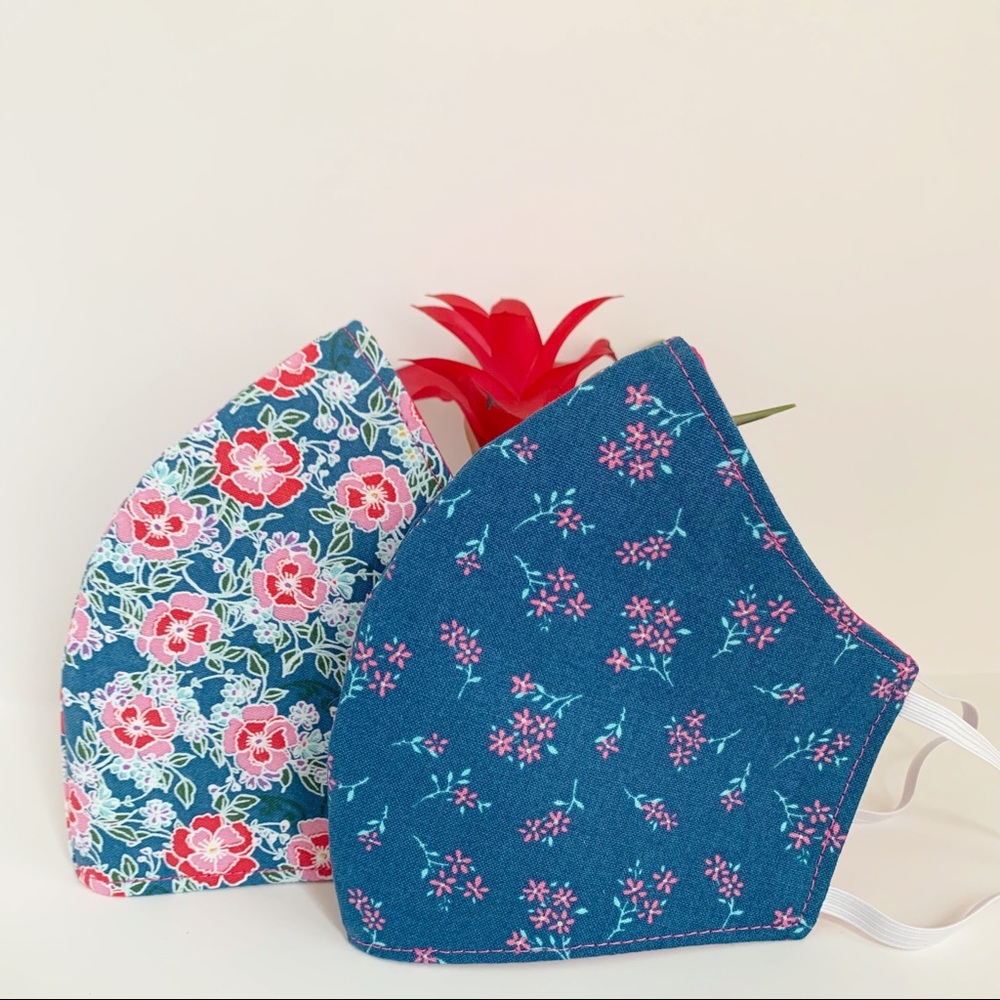 2x Triple Layer Handmade Face Masks
